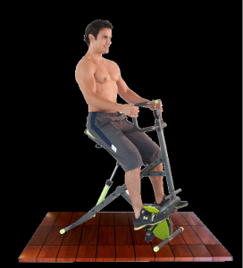 Hombre en el Body Crunch Evolution haciendo bicicleta