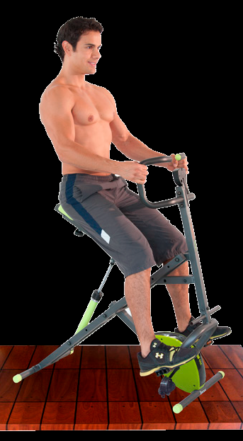 Hombre en el Body Crunch Evolution utilizando la bicicleta magnética