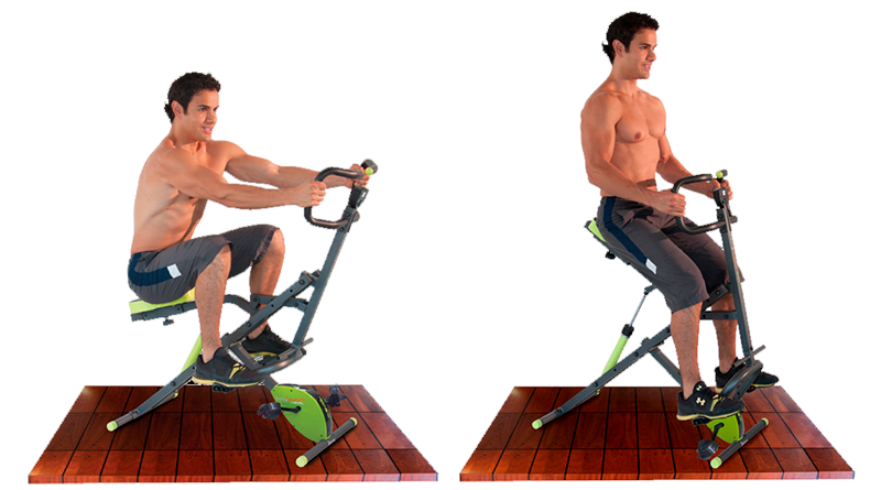 Hombre sobre el Body Crunch Evolution, haciendo el movimiento de crunches.