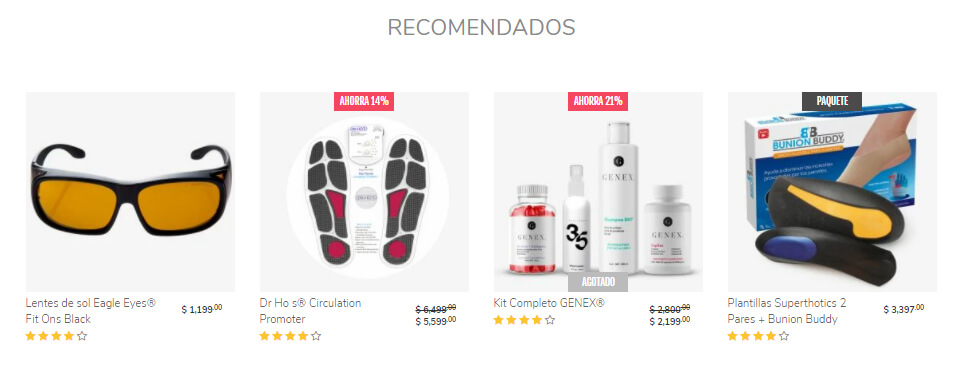 Comprar en línea productos recomendados