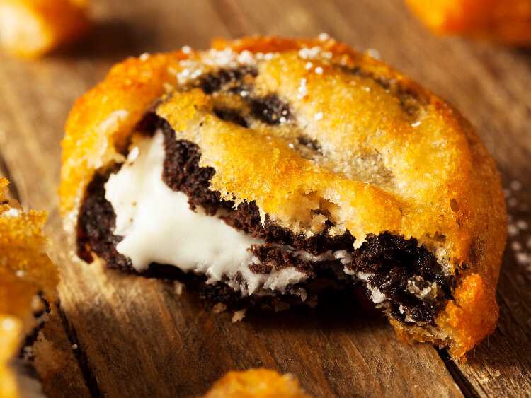 galletas rellenas de crema, galletas oreo fritas