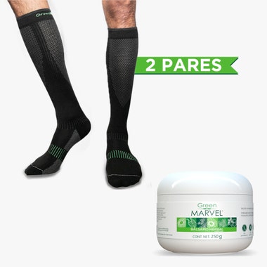 Green Marvel® Legs 2 Pares + Bálsamo Herbal Green Marvel® 250g